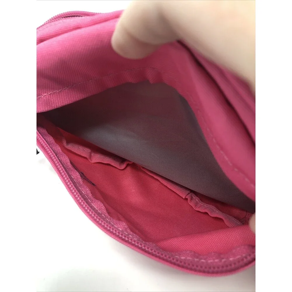 Jansport Neon Pink Canvas Full Zip Fanny Pack Adjustable Waist 2 Pocket Y2K 90s